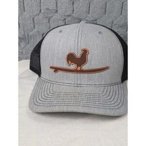 BEACH & BARN Gray Mesh Brown Patch Snapback Adjustable Hat Cap!